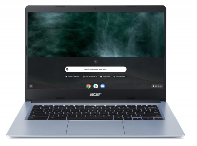 Лаптоп, Acer Chromebook CB314-1H-P4AN, Intel Pentium N5030 (1.10 GHz up to 3.10 GHz, 4MB), 14&quot; FHD IPS AG, 8GB DDR4, 128 GB eMMC, Intel UMA Graphics, TPM, WiFi, BT 5.0, HD Cam&amp;mic, Chrome OS, Silver